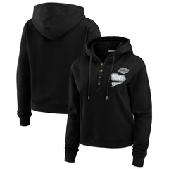 Los Angeles Kings WEAR by Erin Andrews Women's Waffle-Knit Pullover Hoodie Black