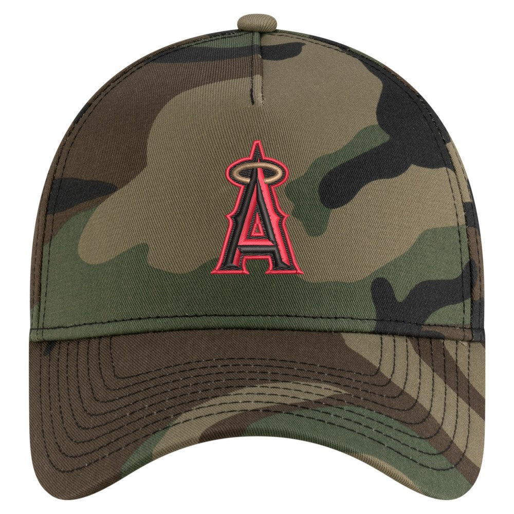 Los Angeles Angels Woodland Team Pop 9FORTY A-Frame Adjustable Hat Camo | New Era