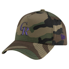 Colorado Rockies Woodland Team Pop 9FORTY A-Frame Adjustable Hat Camo | New Era