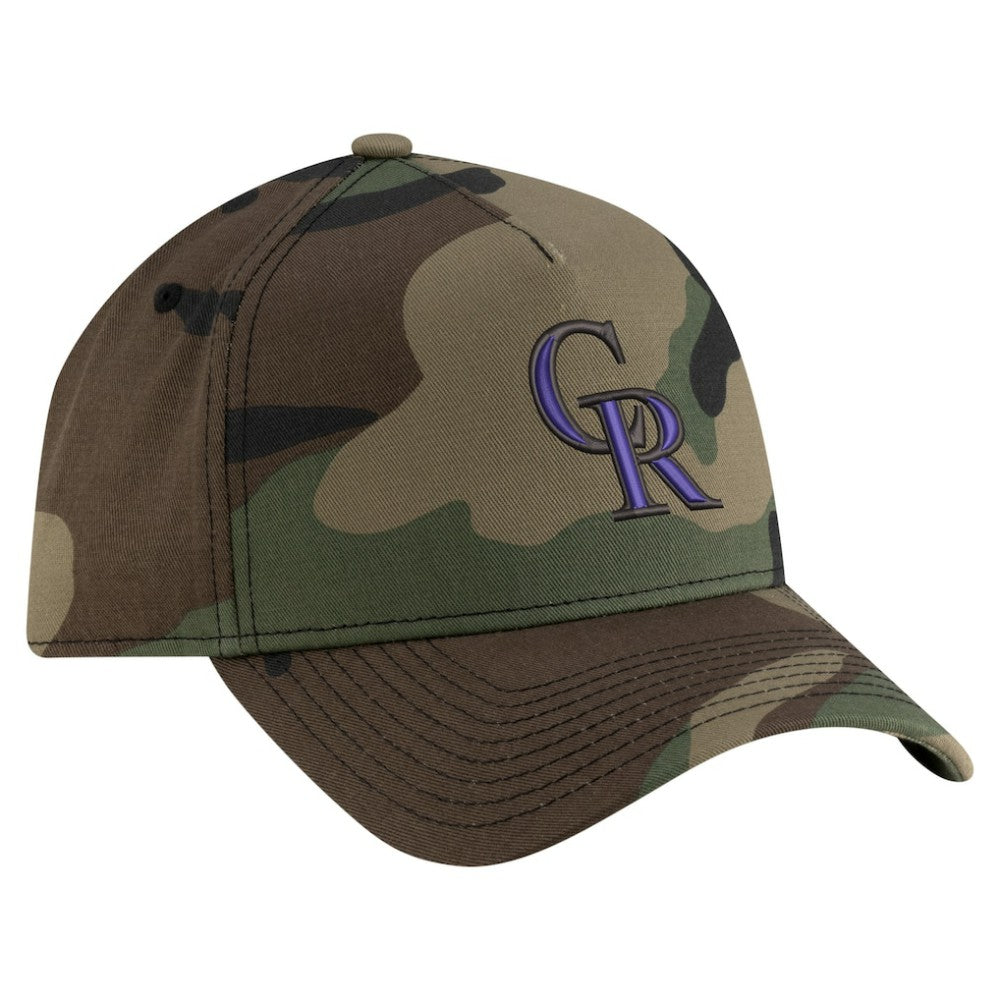 Colorado Rockies Woodland Team Pop 9FORTY A-Frame Adjustable Hat Camo | New Era