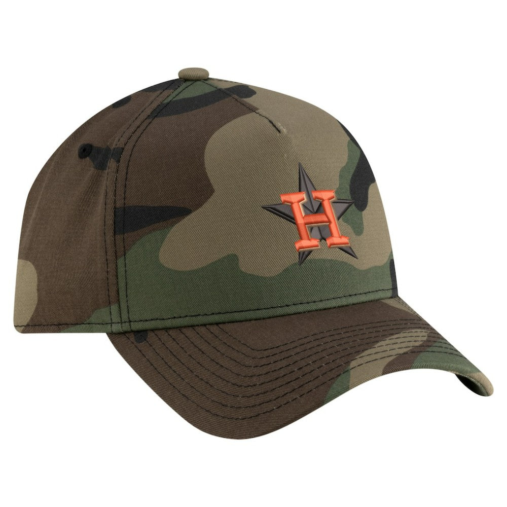 Houston Astros Woodland Team Pop 9FORTY A-Frame Adjustable Hat Camo | New Era