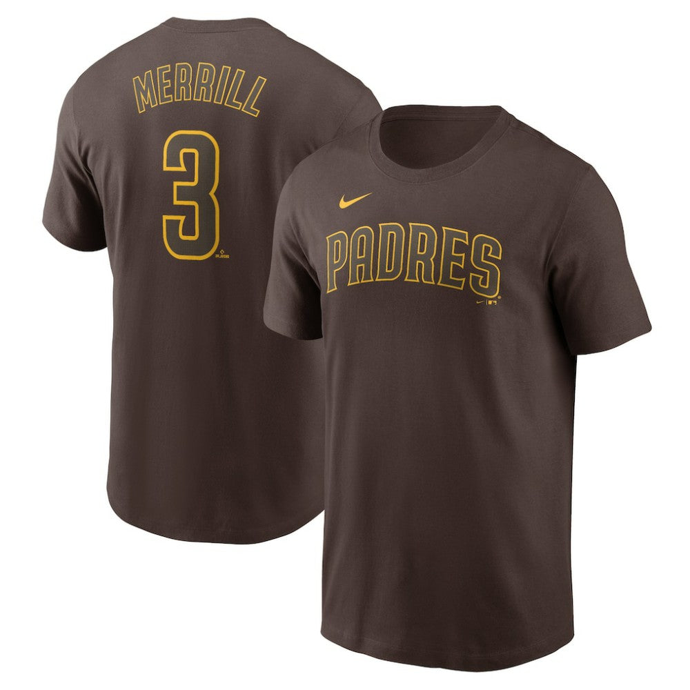 Jackson Merrill San Diego Padres Fuse Name & Number T-Shirt Brown | Nike