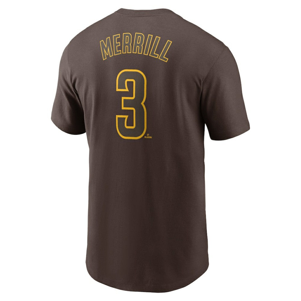 Jackson Merrill San Diego Padres Fuse Name & Number T-Shirt Brown | Nike