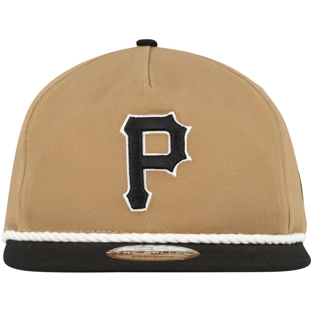 Pittsburgh Pirates Golfer Snapback Hat Khaki/Black | New Era