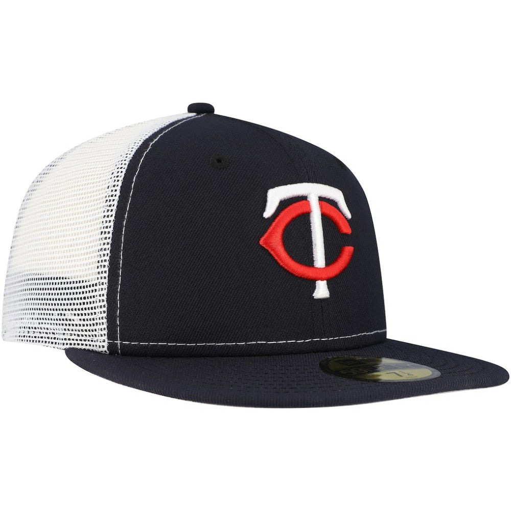 Minnesota Twins Team Color 59FIFTY Trucker Fitted Hat Navy | New Era