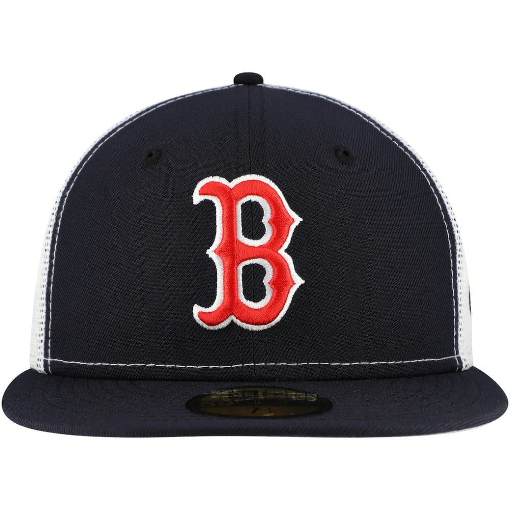 Boston Red Sox Team Color 59FIFTY Trucker Fitted Hat Navy | New Era