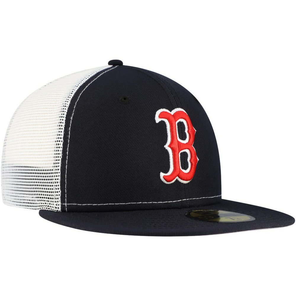 Boston Red Sox Team Color 59FIFTY Trucker Fitted Hat Navy | New Era