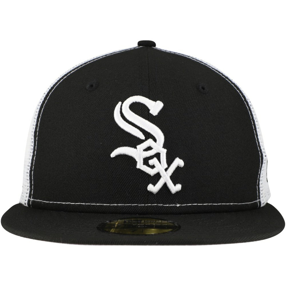 Chicago White Sox Team Color 59FIFTY Trucker Fitted Hat Black | New Era