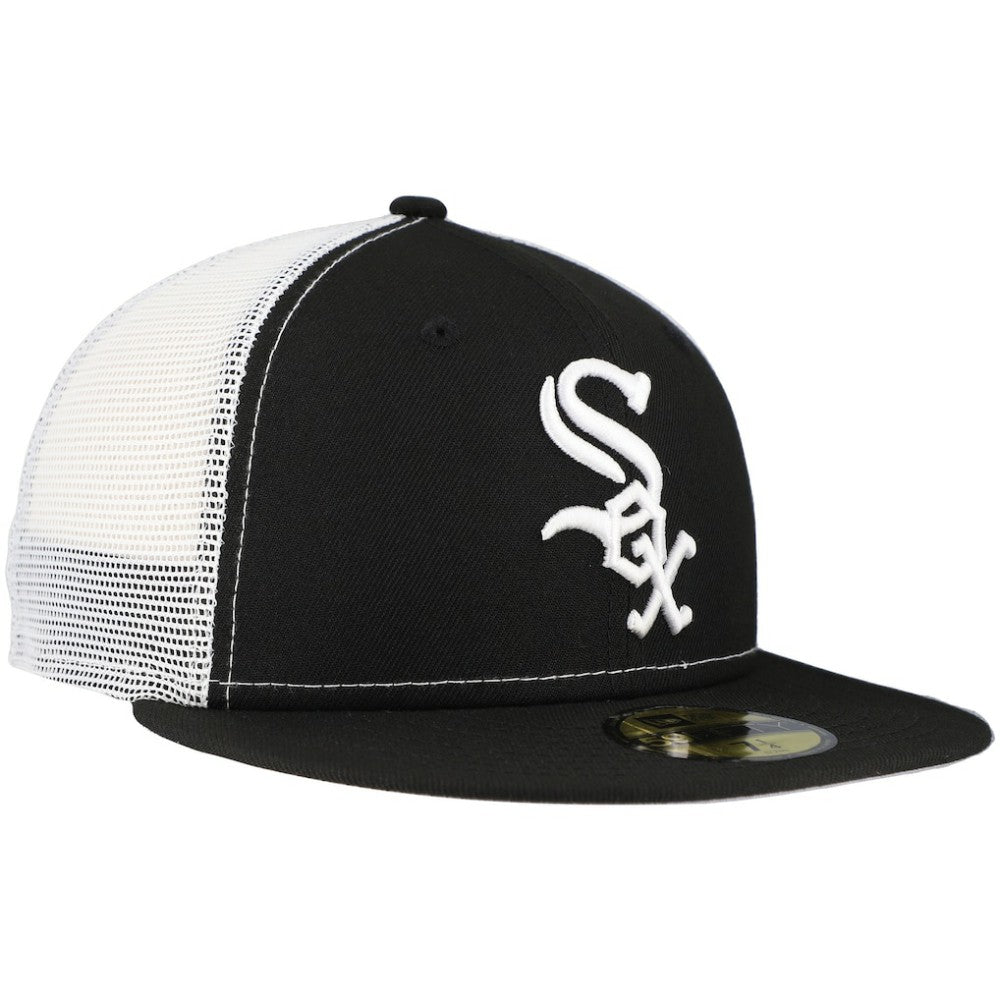 Chicago White Sox Team Color 59FIFTY Trucker Fitted Hat Black | New Era