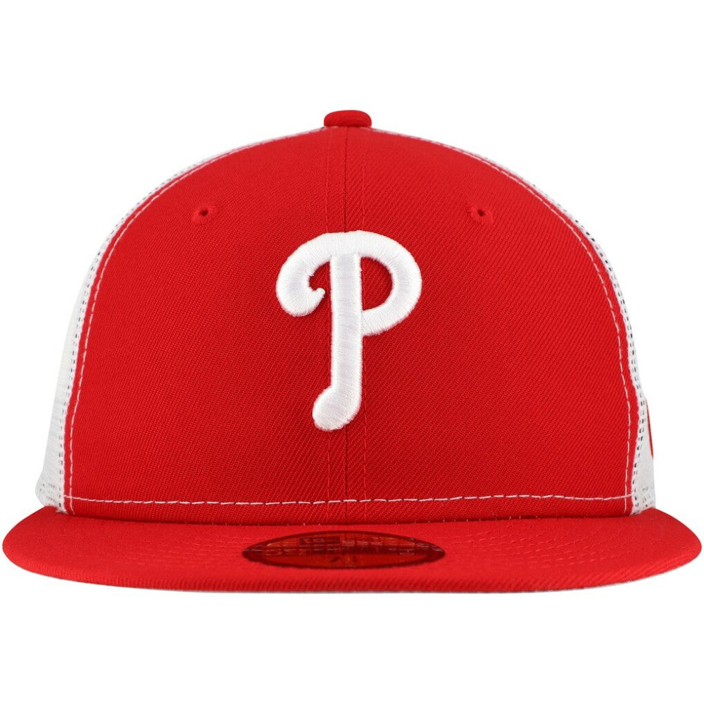Philadelphia Phillies Team Color 59FIFTY Trucker Fitted Hat Red | New Era