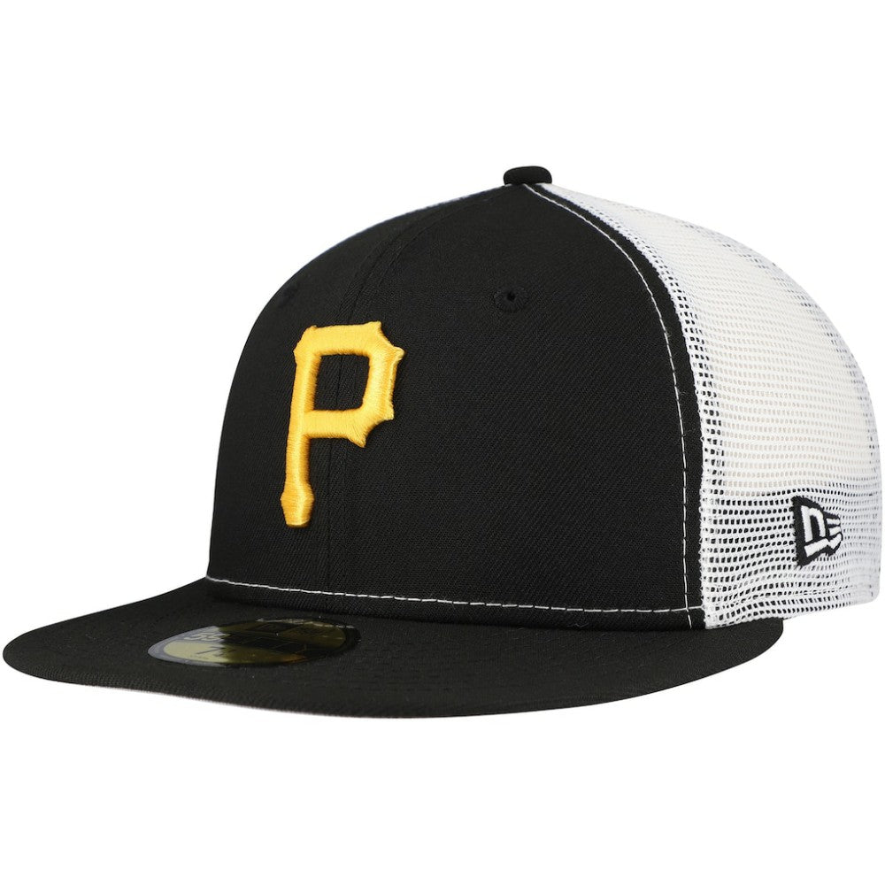 Pittsburgh Pirates Team Color 59FIFTY Trucker Fitted Hat Black | New Era