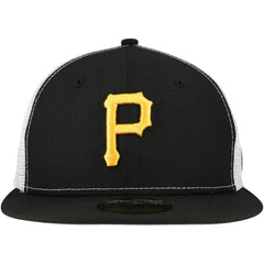 Pittsburgh Pirates Team Color 59FIFTY Trucker Fitted Hat Black | New Era