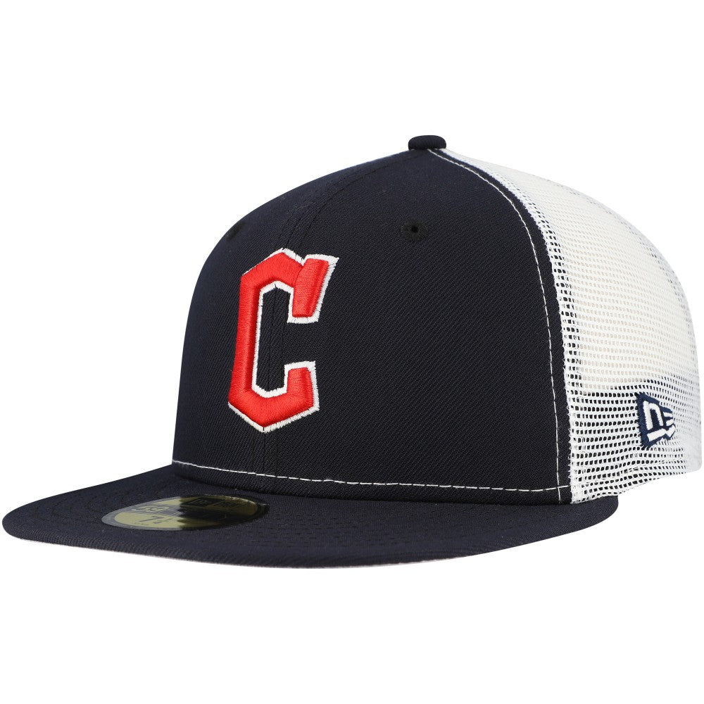 Cleveland Guardians Team Color 59FIFTY Trucker Fitted Hat Navy | New Era