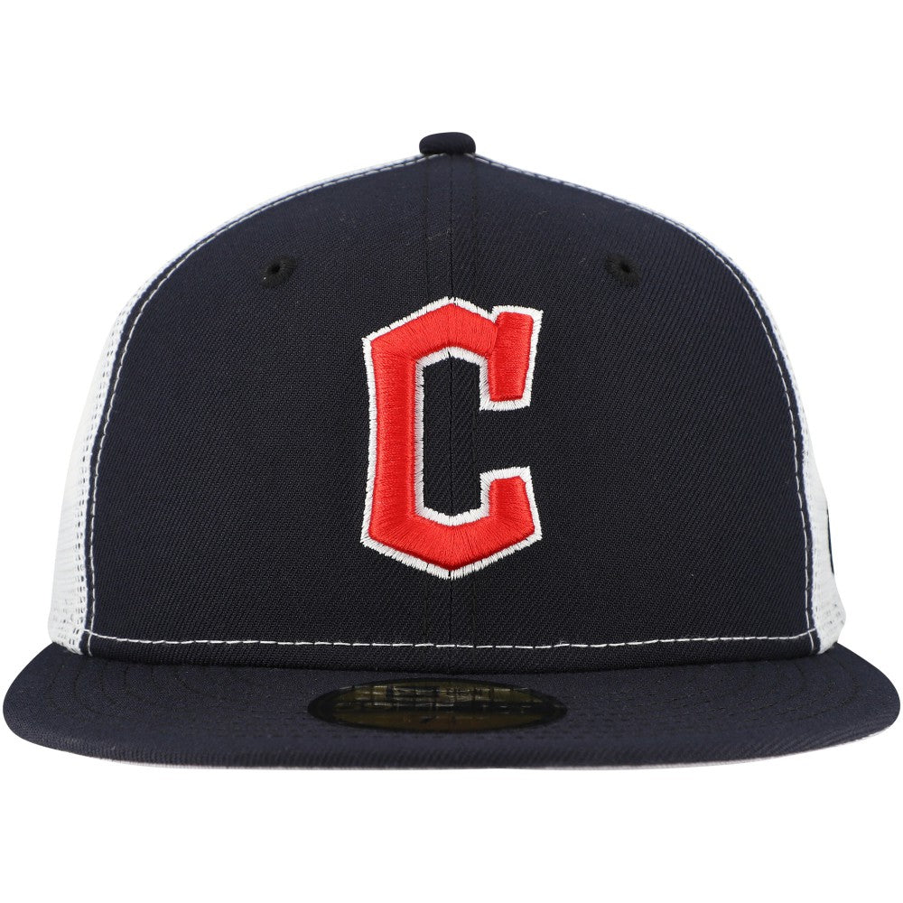 Cleveland Guardians Team Color 59FIFTY Trucker Fitted Hat Navy | New Era