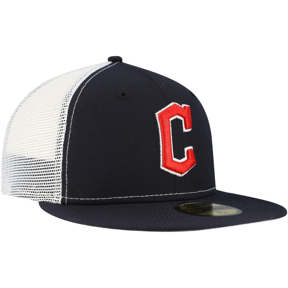 Cleveland Guardians Team Color 59FIFTY Trucker Fitted Hat Navy | New Era