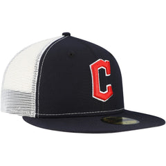 Cleveland Guardians Team Color 59FIFTY Trucker Fitted Hat Navy | New Era