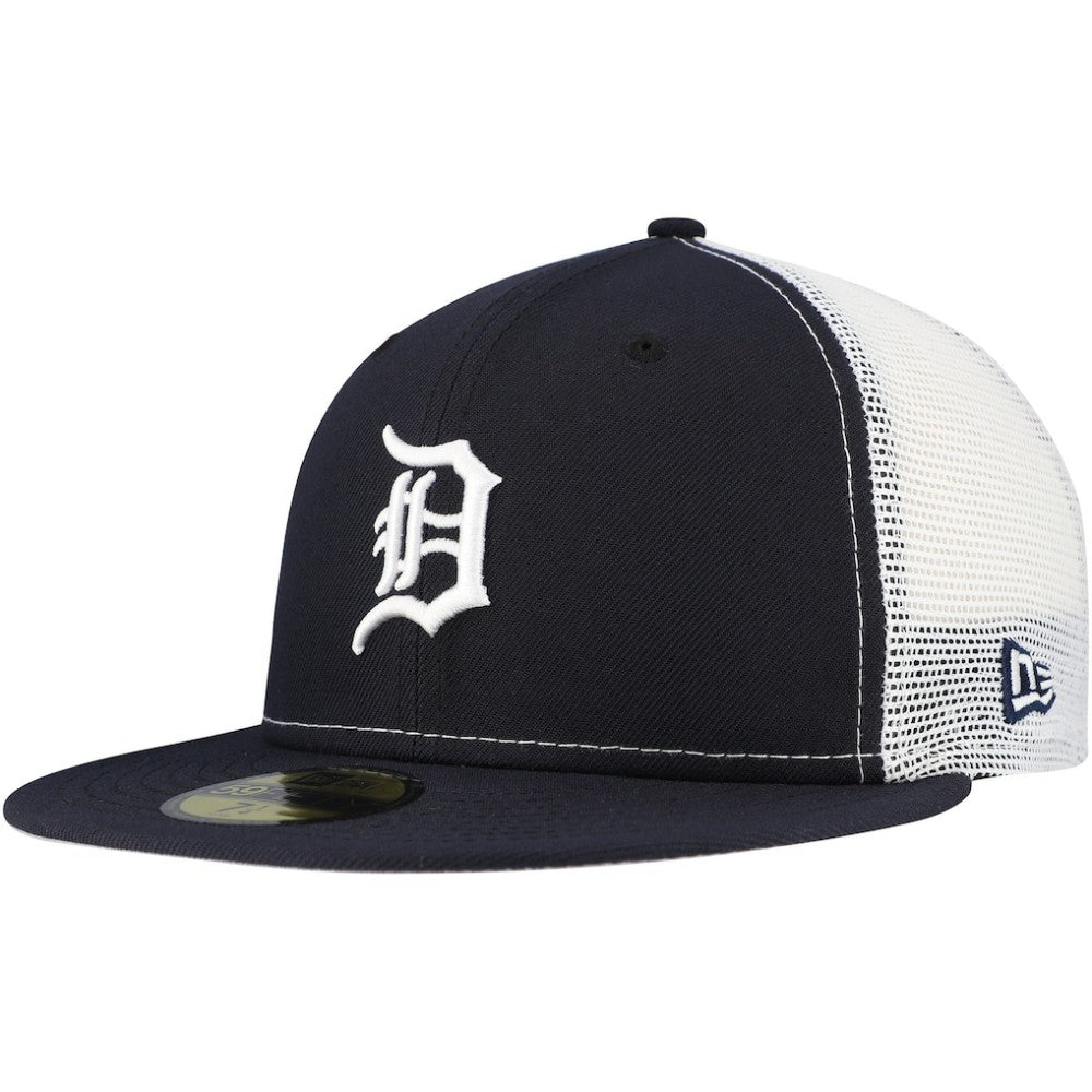 Detroit Tigers Team Color 59FIFTY Trucker Fitted Hat Navy | New Era