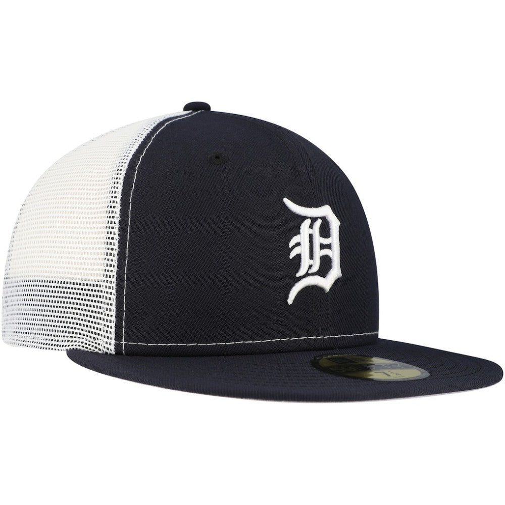 Detroit Tigers Team Color 59FIFTY Trucker Fitted Hat Navy | New Era