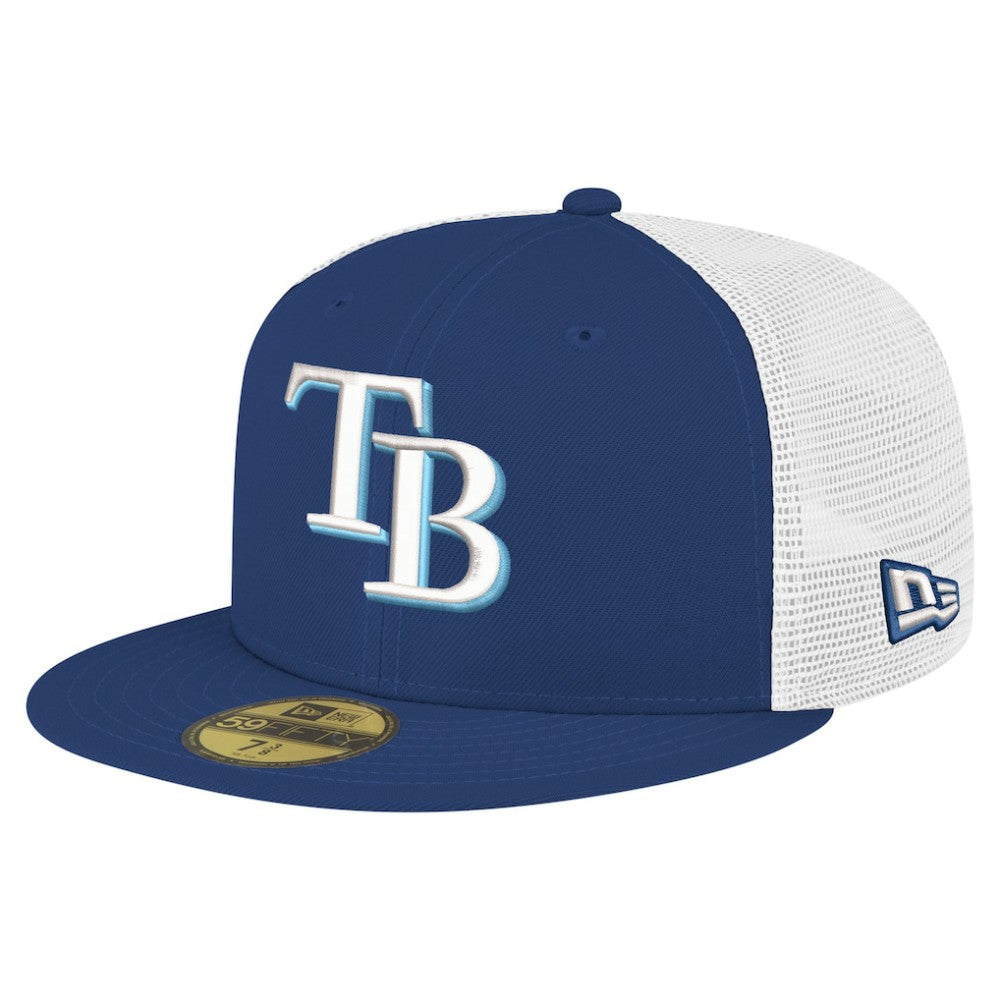 Tampa Bay Rays Team Color 59FIFTY Trucker Fitted Hat Navy | New Era