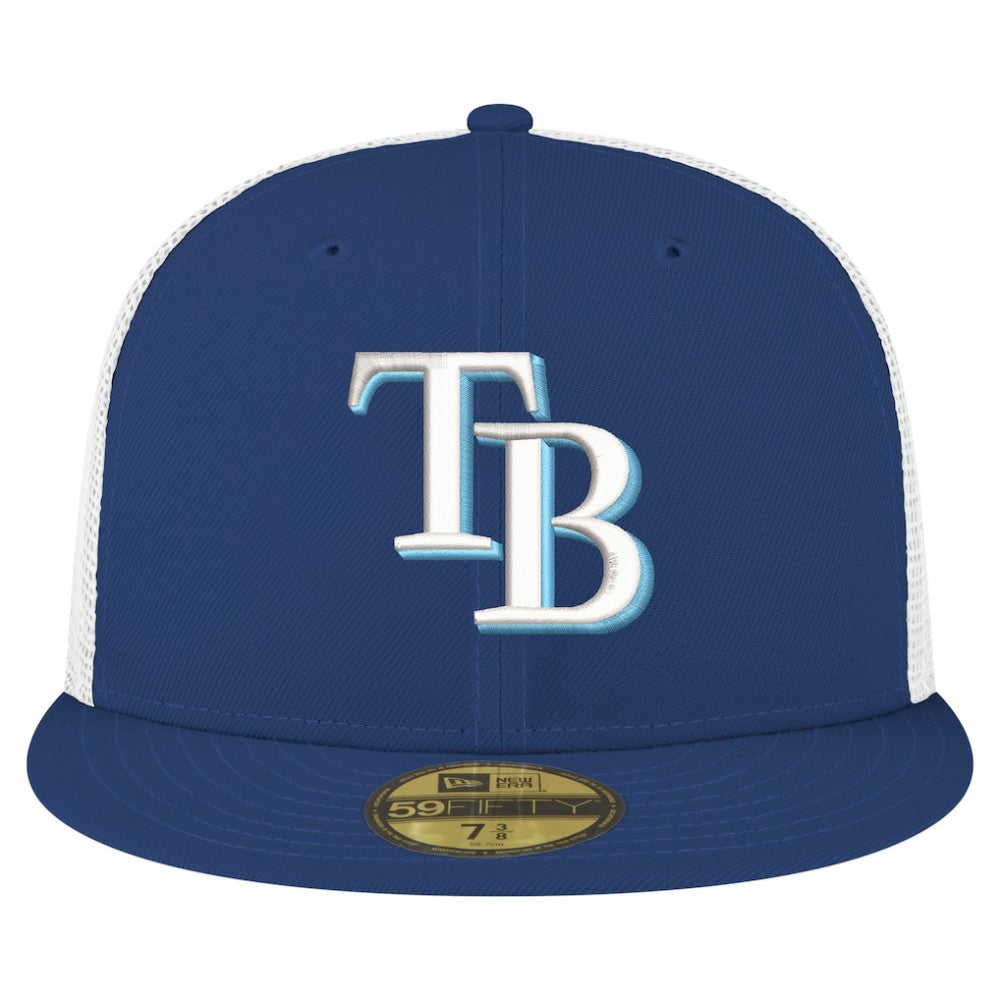 Tampa Bay Rays Team Color 59FIFTY Trucker Fitted Hat Navy | New Era