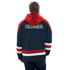 Columbus Blue Jackets Starter Hockey Pullover Hoodie Navy/Red