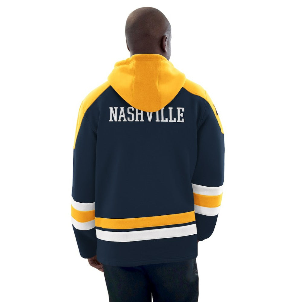 Nashville Predators Starter Hockey Pullover Hoodie Navy/Gold