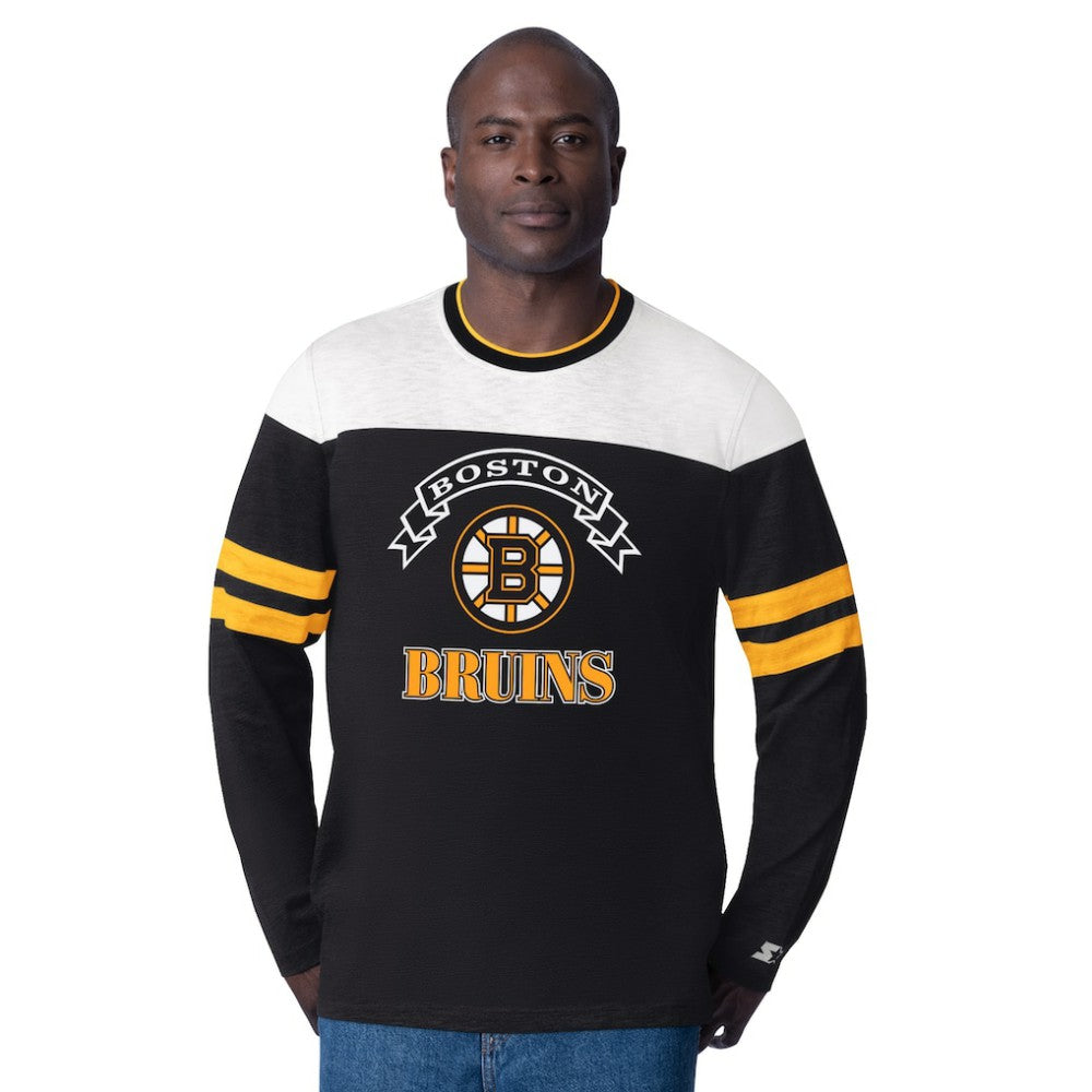 Boston Bruins Starter Blitz Durene Long Sleeve T-Shirt Black