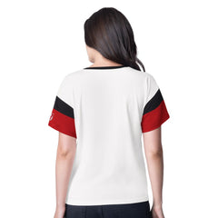 New Jersey Devils G-III 4Her by Carl Banks Women's Rink Oversized Rhinestone V-Neck T-Shirt White