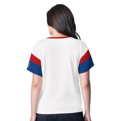 New York Rangers G-III 4Her by Carl Banks Women's Rink Oversized Rhinestone V-Neck T-Shirt White