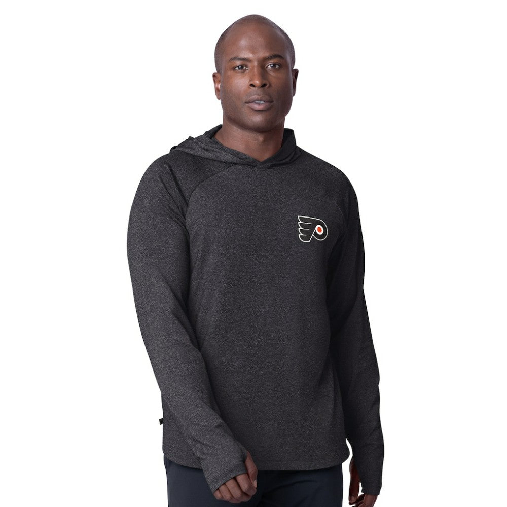 Philadelphia Flyers MSX by Michael Strahan Fast Track Raglan Long Sleeve Hoodie T-Shirt Black
