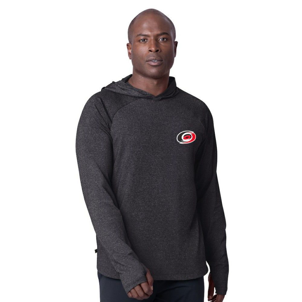 Carolina Hurricanes MSX by Michael Strahan Fast Track Raglan Long Sleeve Hoodie T-Shirt Black