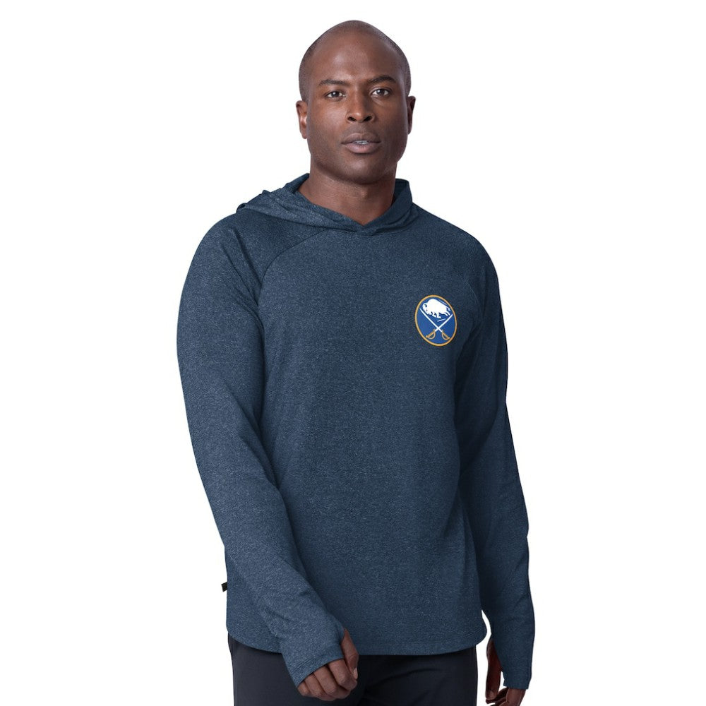 Buffalo Sabres MSX by Michael Strahan Fast Track Raglan Long Sleeve Hoodie T-Shirt Navy