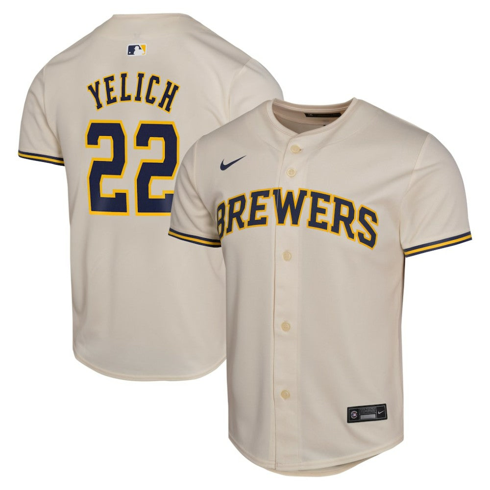 Christian Yelich Milwaukee Brewers Youth Home Game Player Jersey Cream | Nike