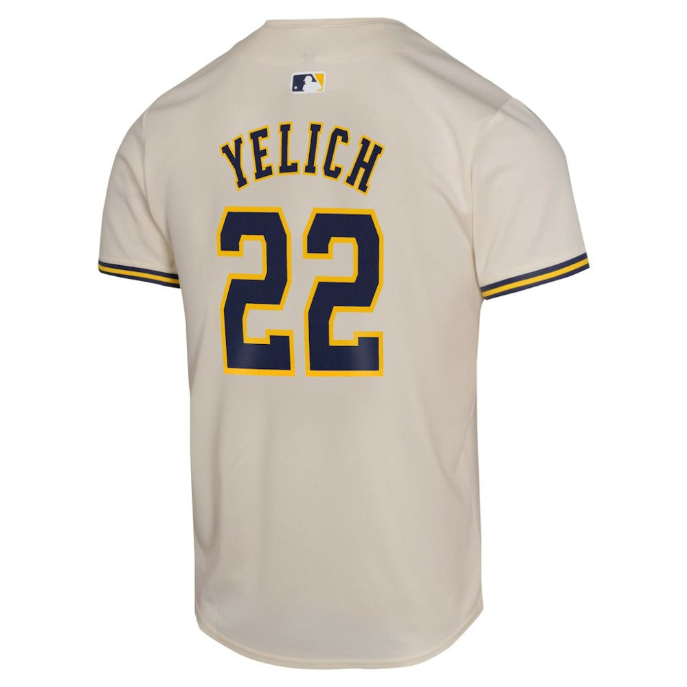 Christian Yelich Milwaukee Brewers Youth Home Game Player Jersey Cream | Nike