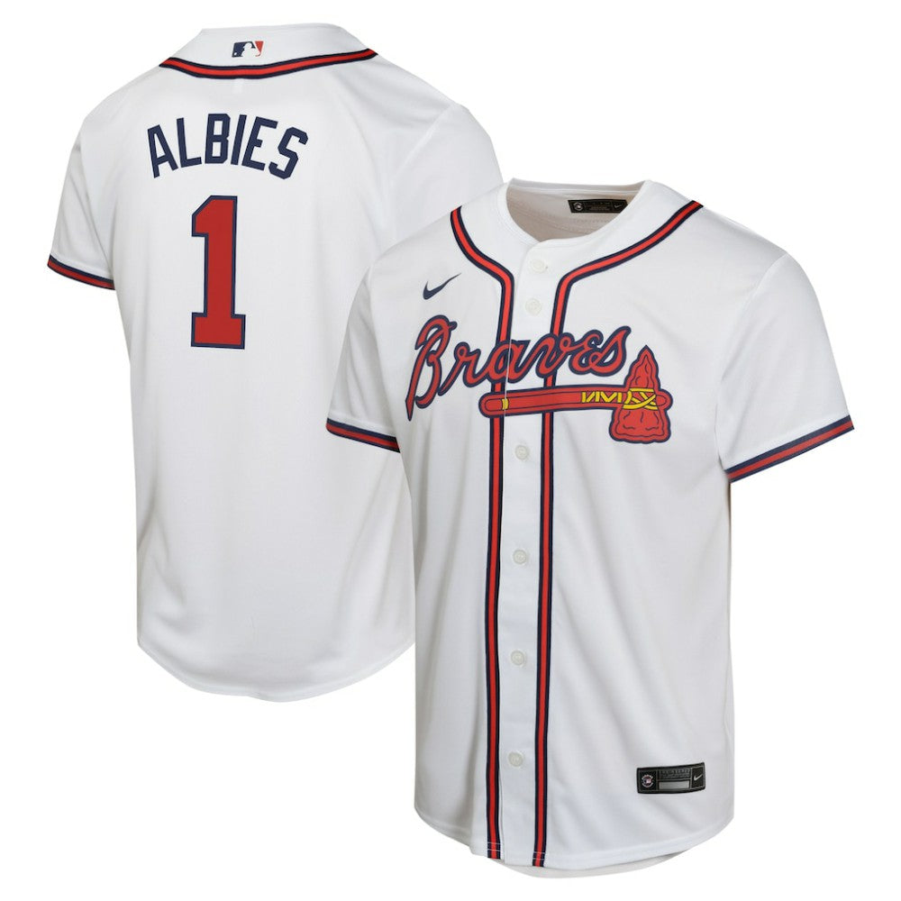 Ozzie Albies Atlanta Braves Youth Home Game Player Jersey White | Nike