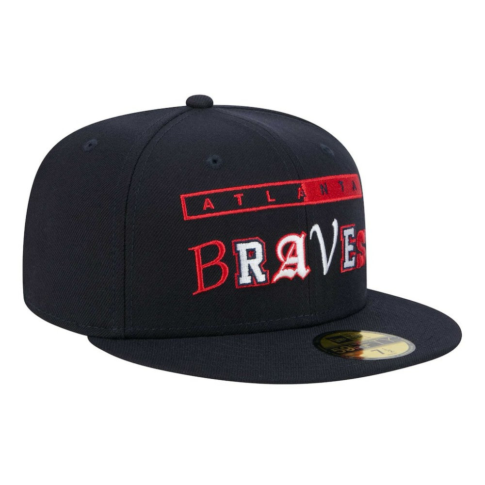 Atlanta Braves Ransom 59FIFTY Fitted Hat Navy | New Era