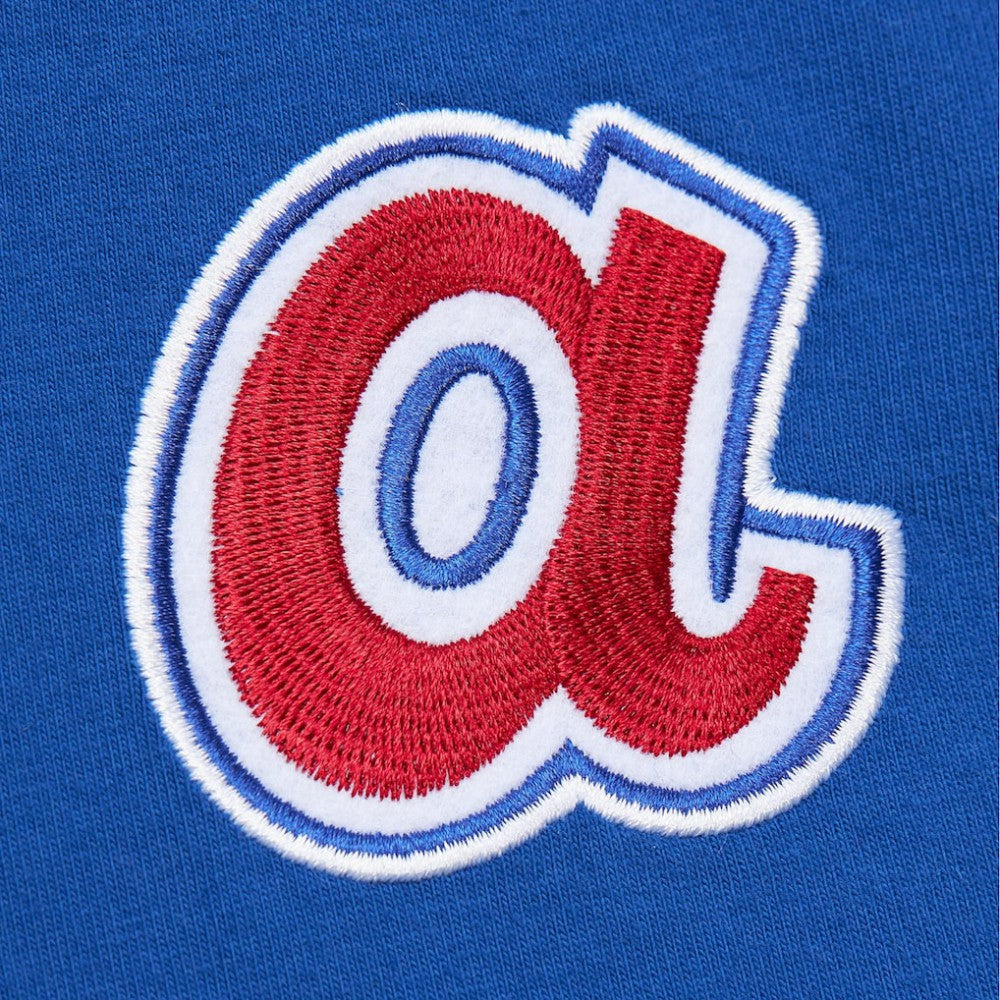 Hank Aaron Atlanta Braves Cooperstown Collection Heavyweight Premium Player Vintage Logo T-Shirt Royal | Mitchell & Ness