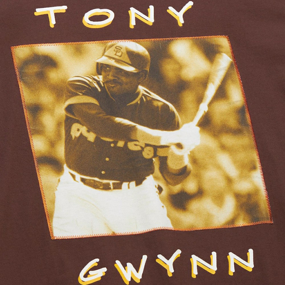 Tony Gwynn San Diego Padres Cooperstown Collection Heavyweight Premium Player Vintage Logo T-Shirt Brown | Mitchell & Ness