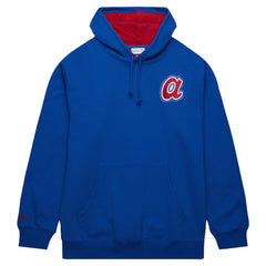 Hank Aaron Atlanta Braves Vintage Logo Name & Number Pullover Hoodie Royal | Mitchell & Ness