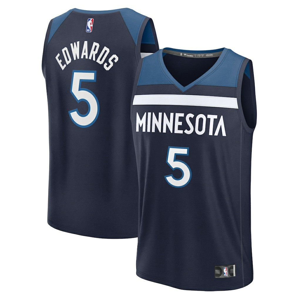 Anthony Edwards Minnesota Timberwolves Fast Break Replica Player Jersey - Icon Edition - Navy