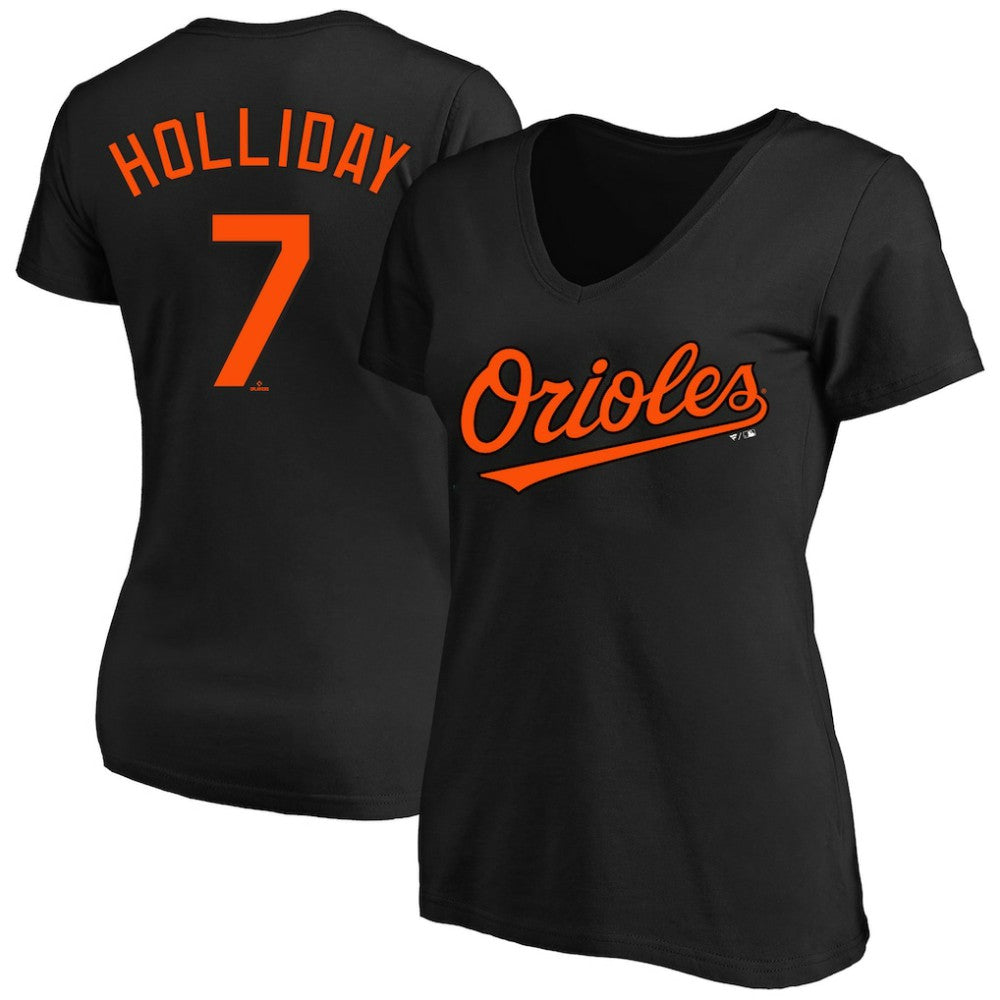 Jackson Holliday Baltimore Orioles Women's Plus Size Name & Number V-Neck T-Shirt Black