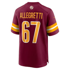 Nick Allegretti Washington Commanders Game Jersey - Burgundy