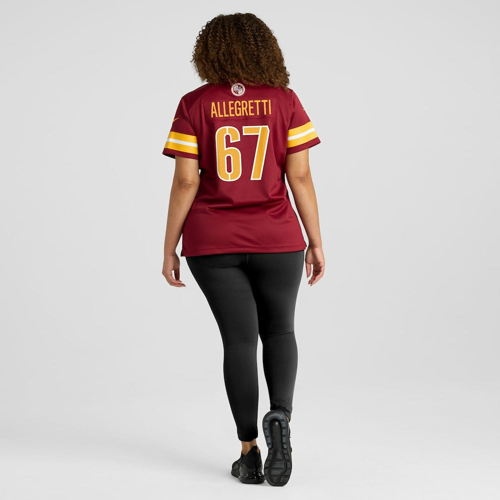 Nick Allegretti Washington Commanders Women's Game Jersey - Burgundy