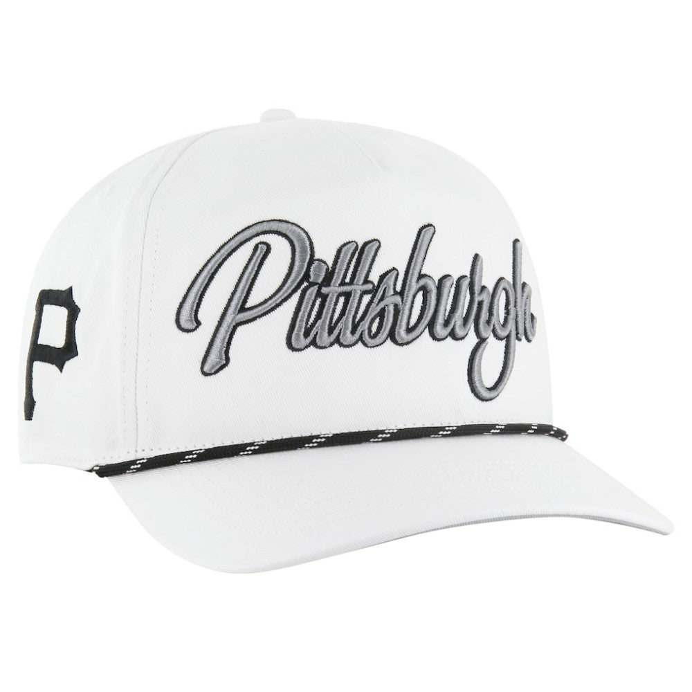 Pittsburgh Pirates Overhand Speckle Hitch Rope Adjustable Hat White | 47 brand