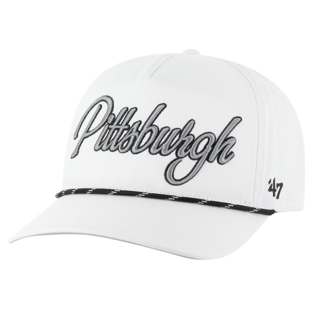 Pittsburgh Pirates Overhand Speckle Hitch Rope Adjustable Hat White | 47 brand