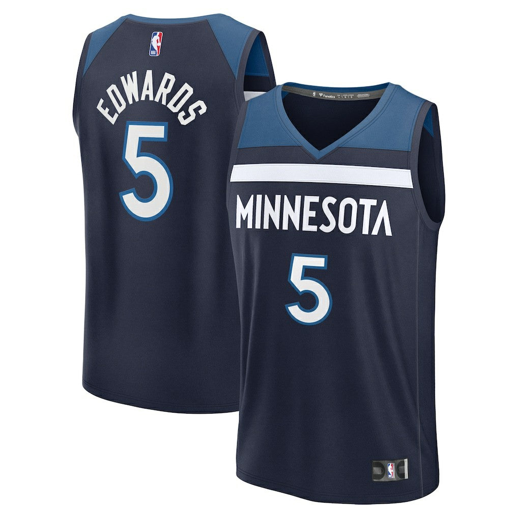 Anthony Edwards Minnesota Timberwolves Fast Break Replica Player Jersey - Icon Edition - Navy