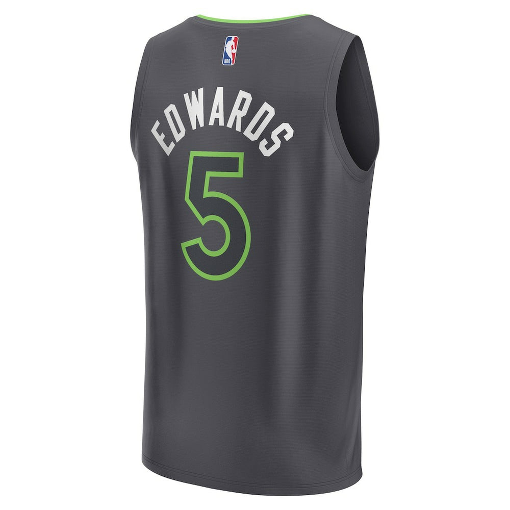 Anthony Edwards Minnesota Timberwolves Fast Break Replica Player Jersey - Statement Edition - Anthracite