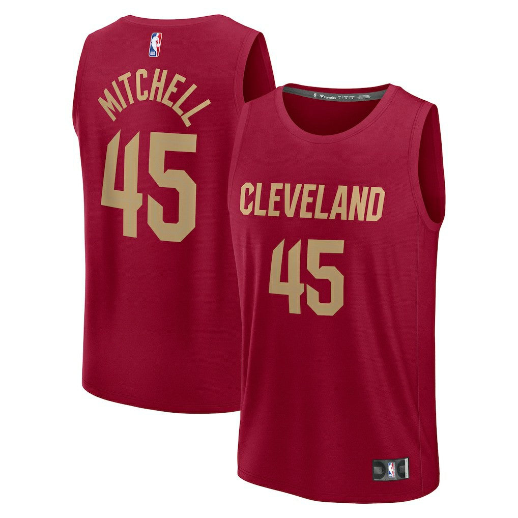 Donovan Mitchell Cleveland Cavaliers Fast Break Replica Player Jersey sale - Icon Editi- Wine
