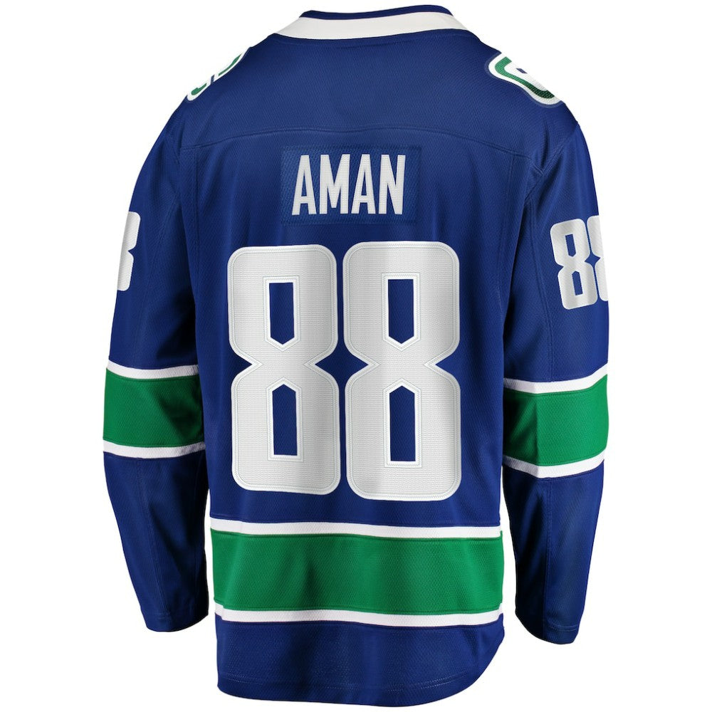 Nils Aman Vancouver Canucks Fanatics Home Premier Breakaway Player Jersey Blue