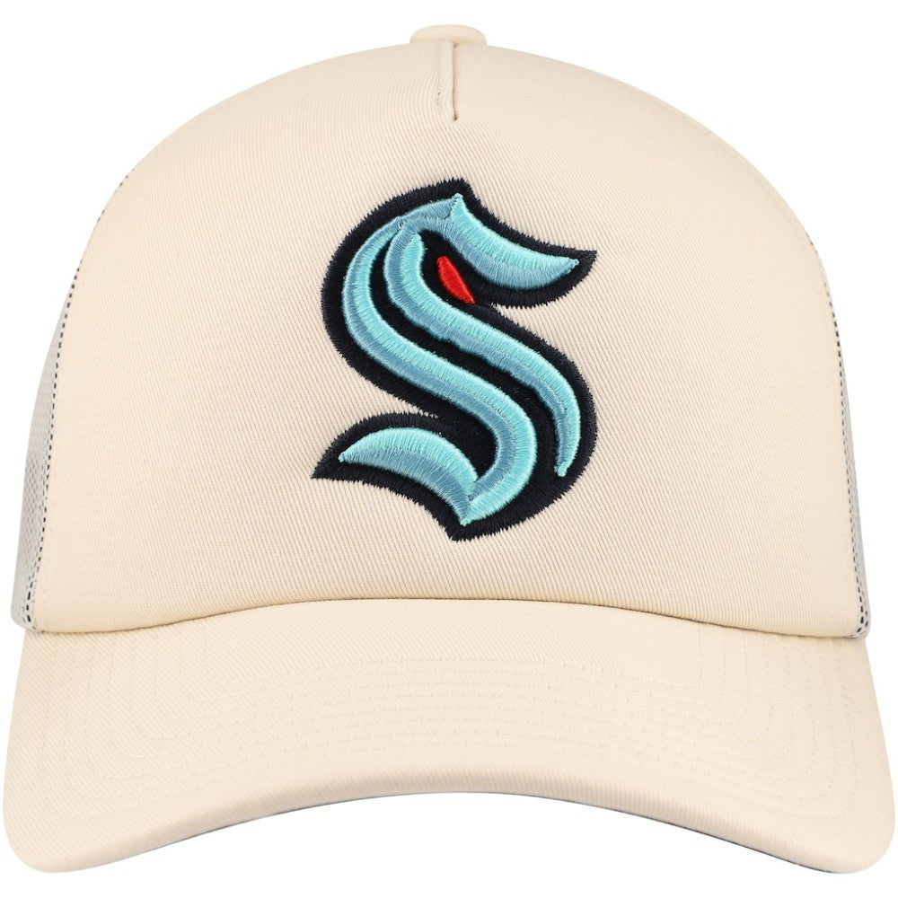 Seattle Kraken Mitchell & Ness Foam Front Trucker Adjustable Hat Cream